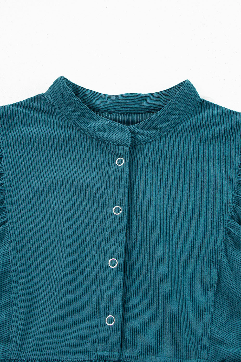 Lilly Snap Button Empire Waist Lantern Sleeve Corduroy Dress