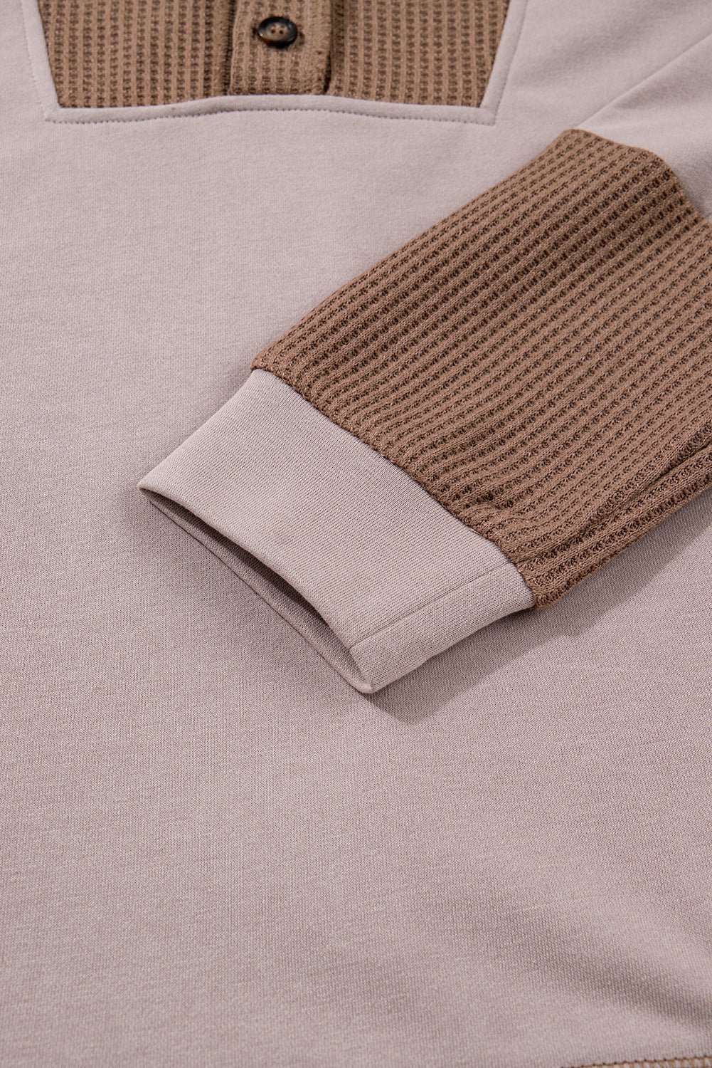 Jenny Waffle Patchwork Exposed Seam Oversized Hoodie