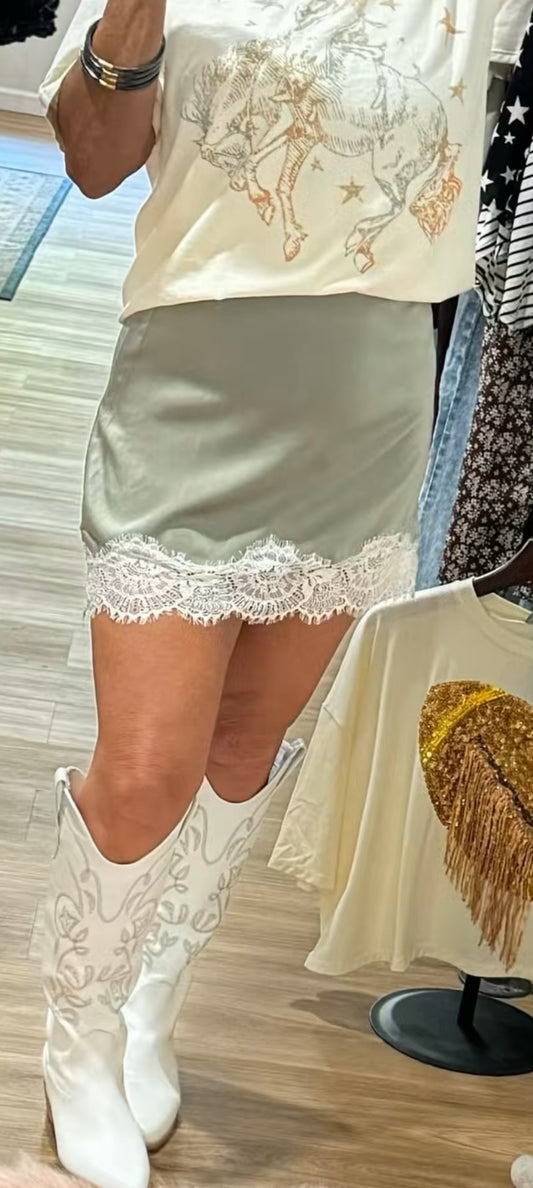 Silk and Lace mini skirt