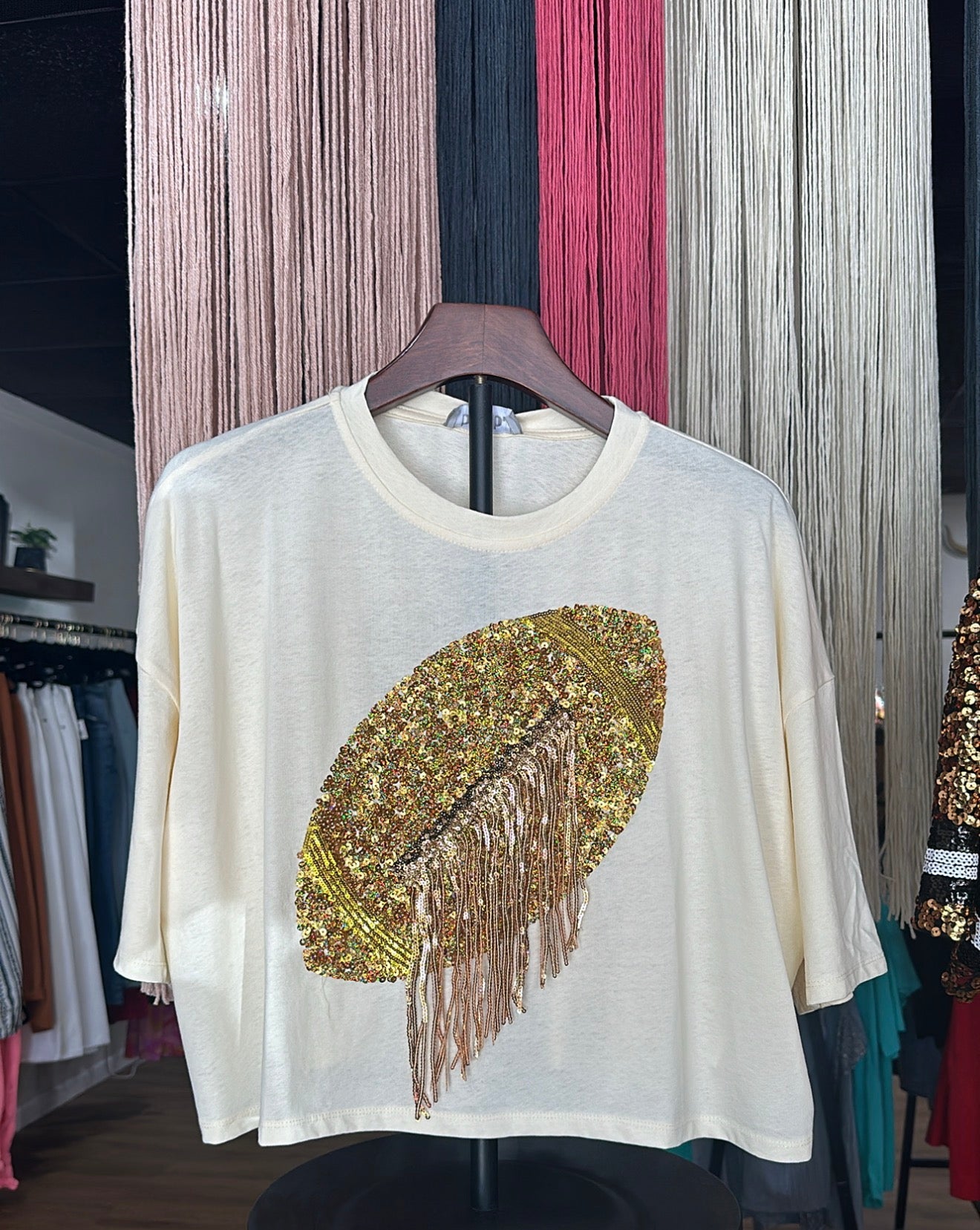 Gameday Sequins Football Tee