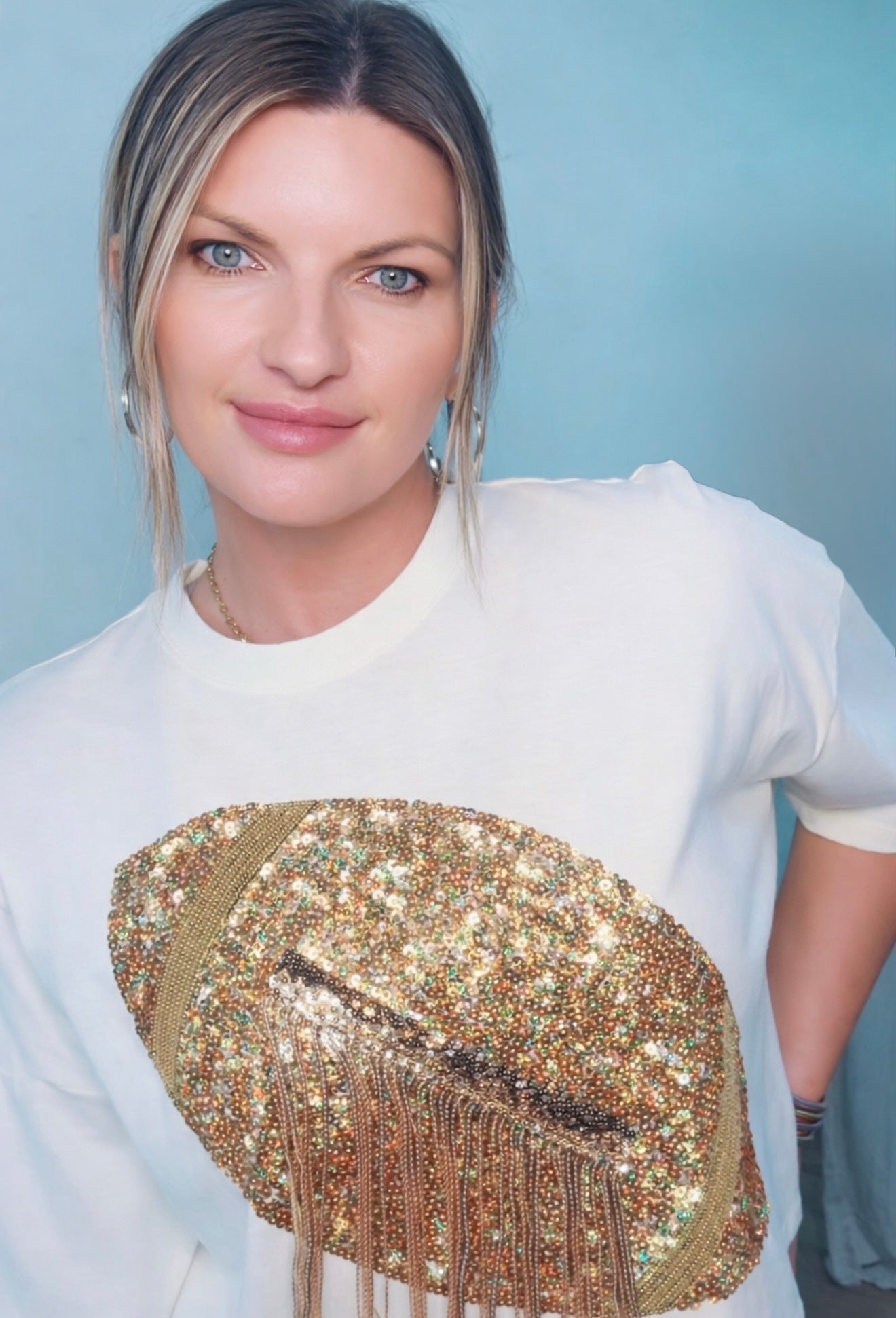 Gameday Sequins Football Tee