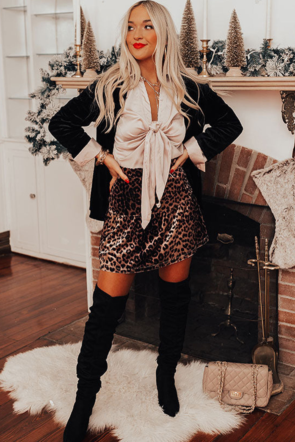 Billie Leopard Tiered  Mini Skirt