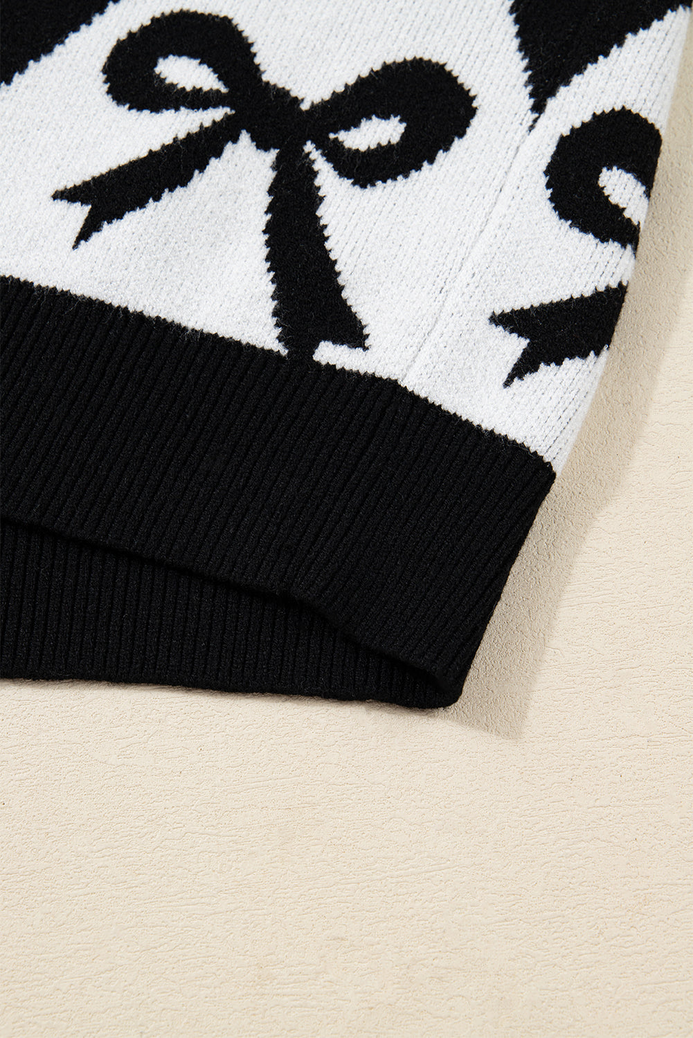 Genny Bow Pattern Knit Loose Sweater