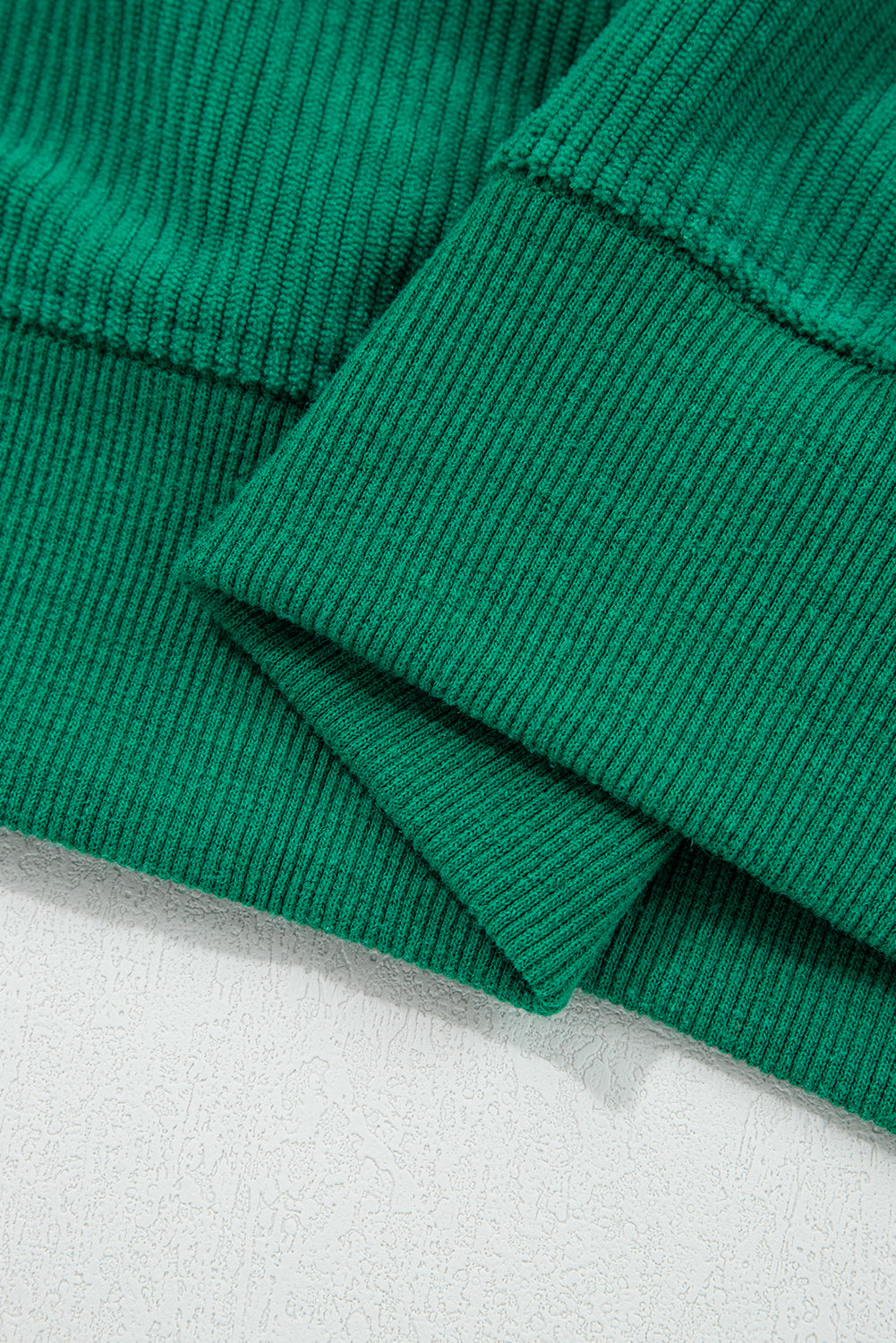 Beige merry everything Letter Graphic Ribbed Loose Sweatshirt