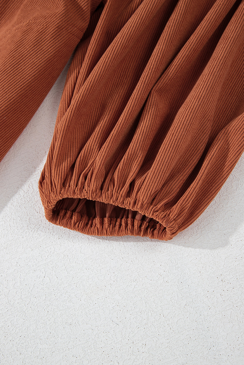 Lilly Snap Button Empire Waist Lantern Sleeve Corduroy Dress