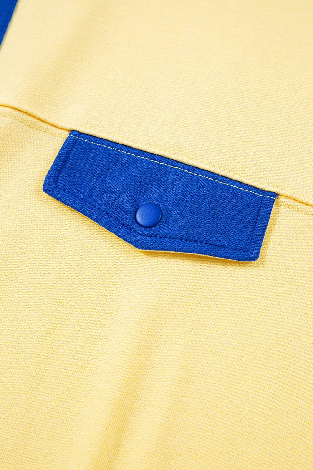 Red Dahlia Colorblock Patchwork Half Button Pullover and Shorts Outfit