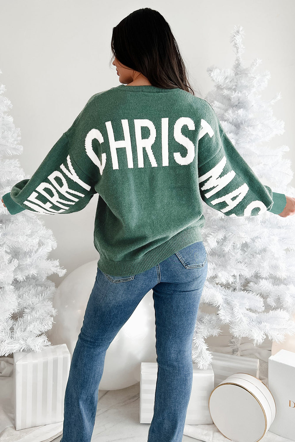 MERRY CHRISTMAS | HO HO HO Drop Shoulder Loose Sweater