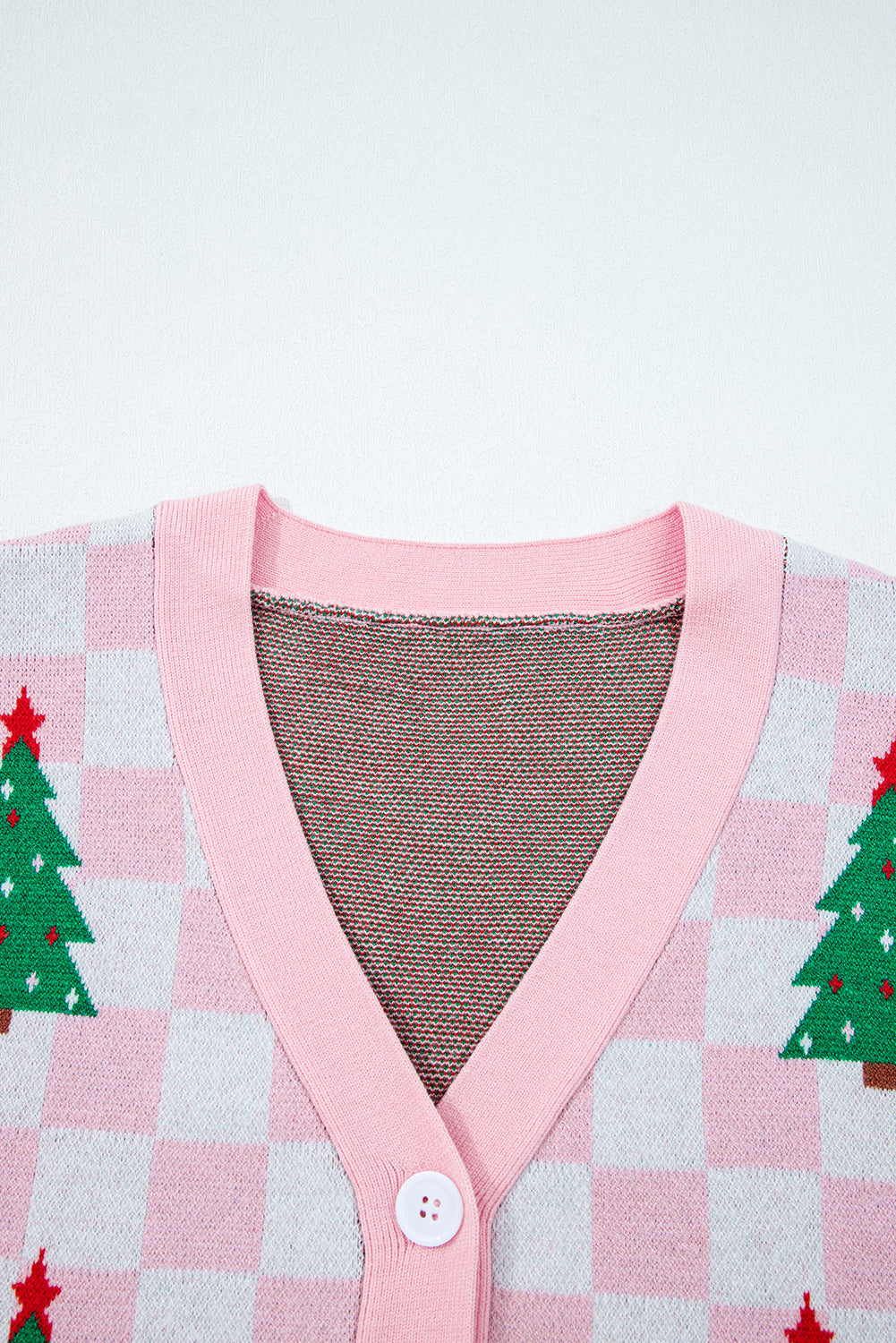 Dolan Red Checkered Christmas Tree Cardigan