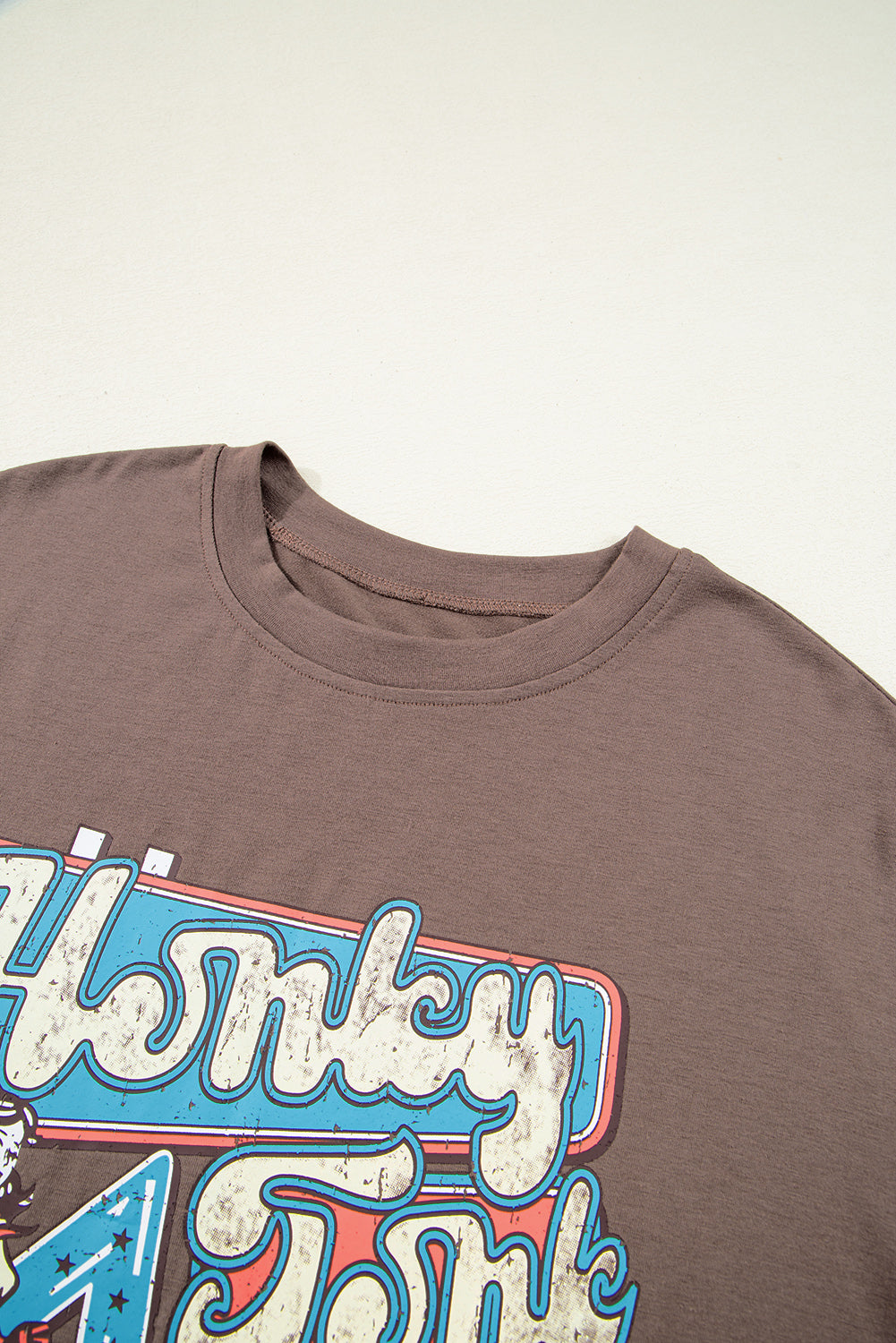 Chicory Coffee Honky Tonk Honey Graphic Crew Neck Tee