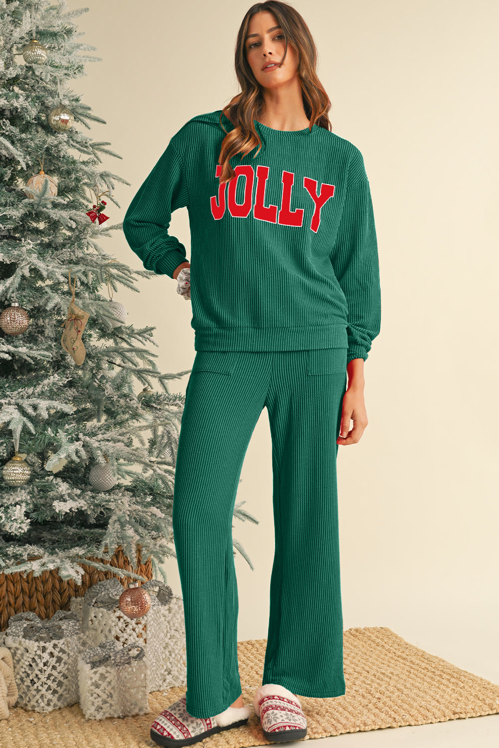 JOLLY Long Sleeve Top and Pockets Pants Set