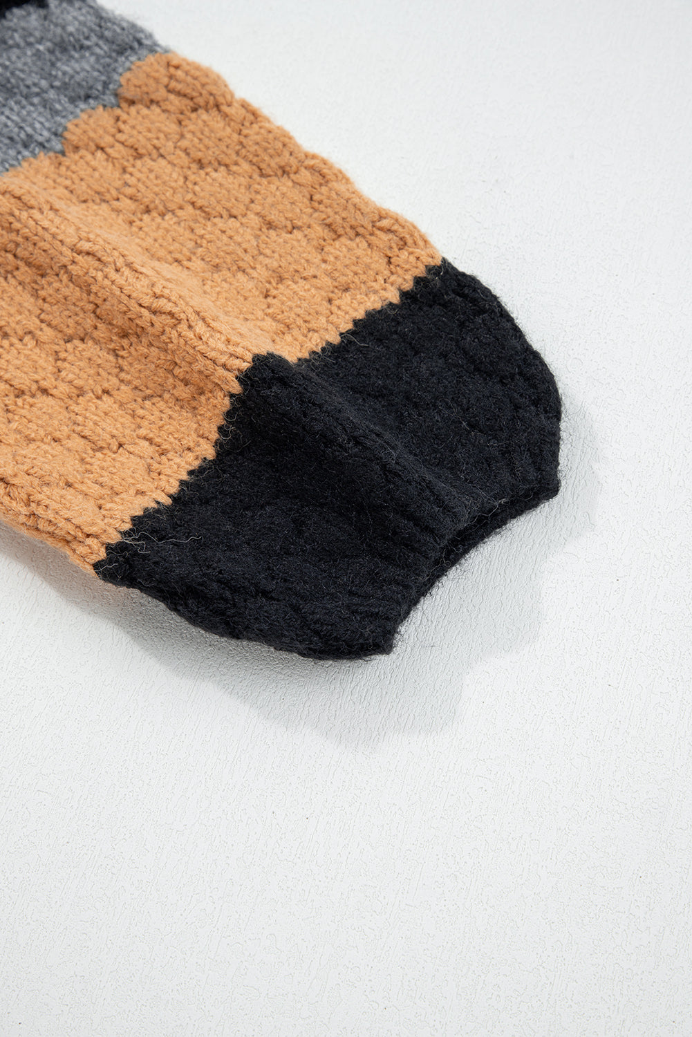 Cora Colorblock High Neck Baggy Sweater