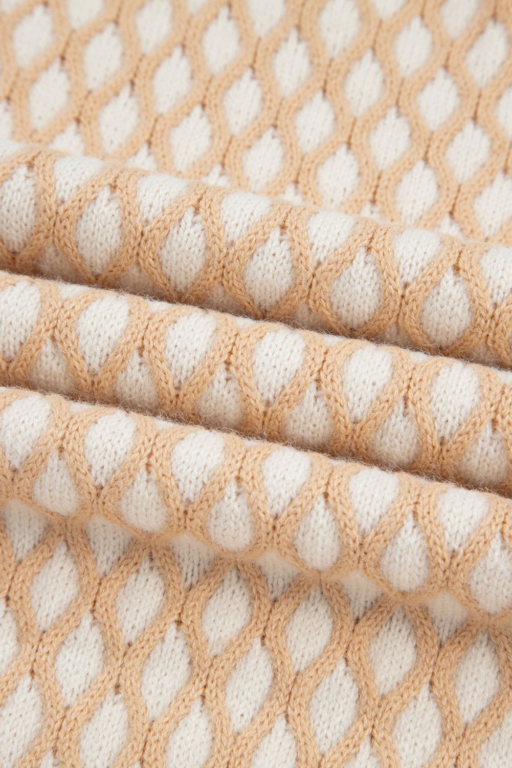 Lennox Checkered Textured Knit Mock Neck Sweater