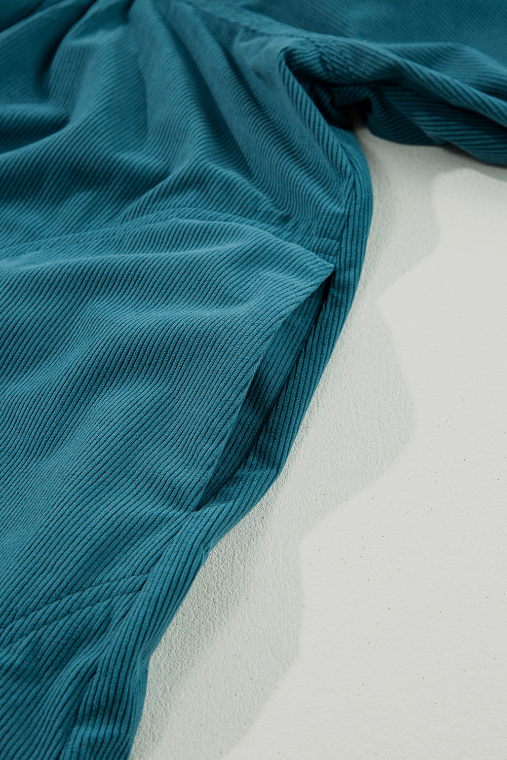 Lilly Snap Button Empire Waist Lantern Sleeve Corduroy Dress