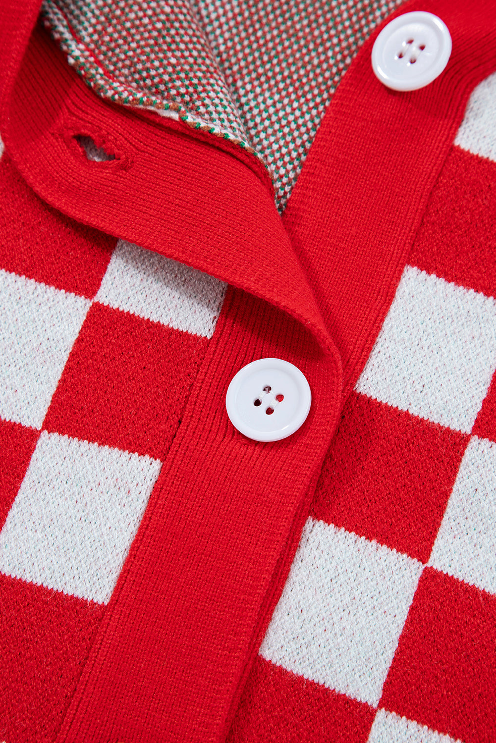 Dolan Red Checkered Christmas Tree Cardigan
