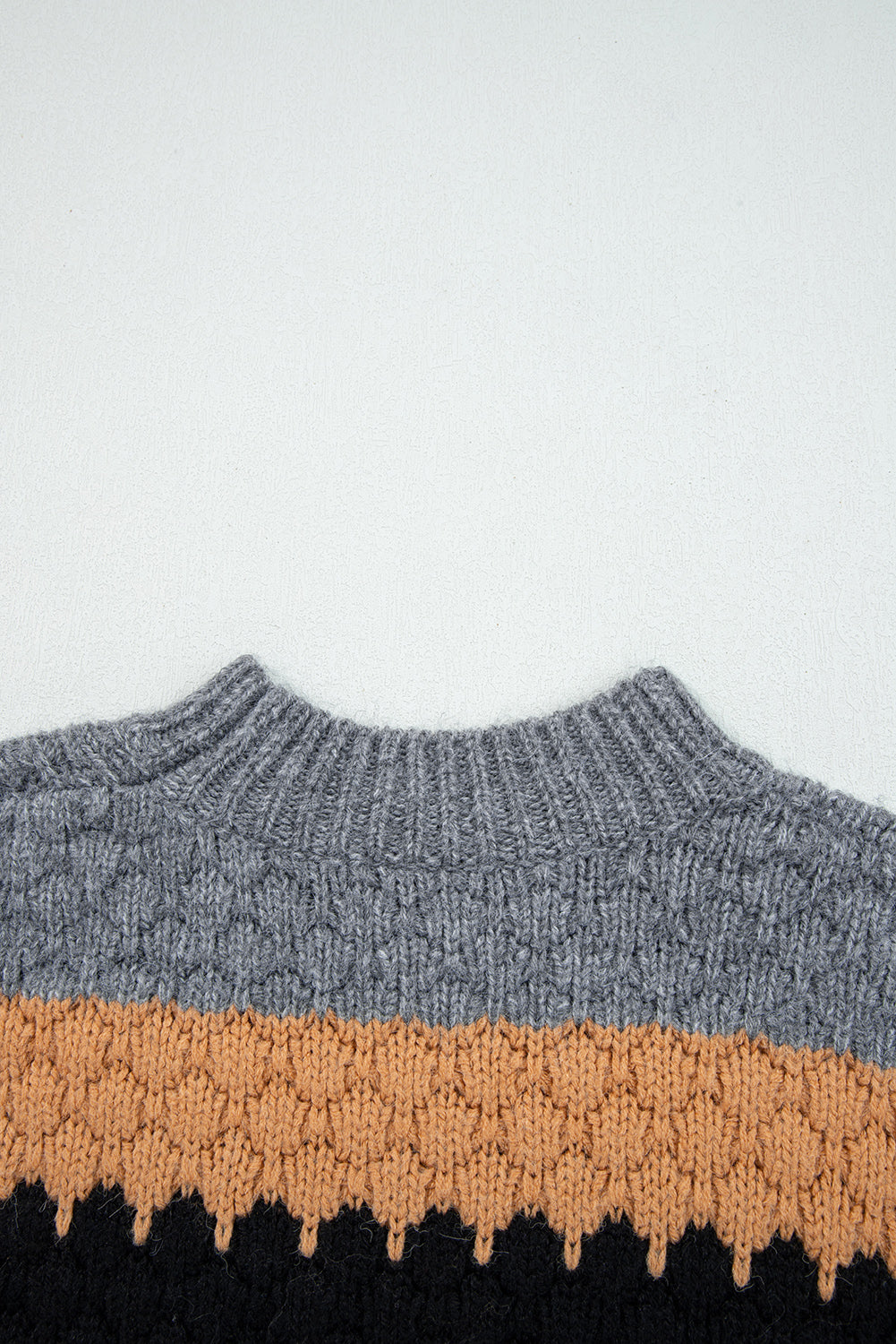 Cora Colorblock High Neck Baggy Sweater