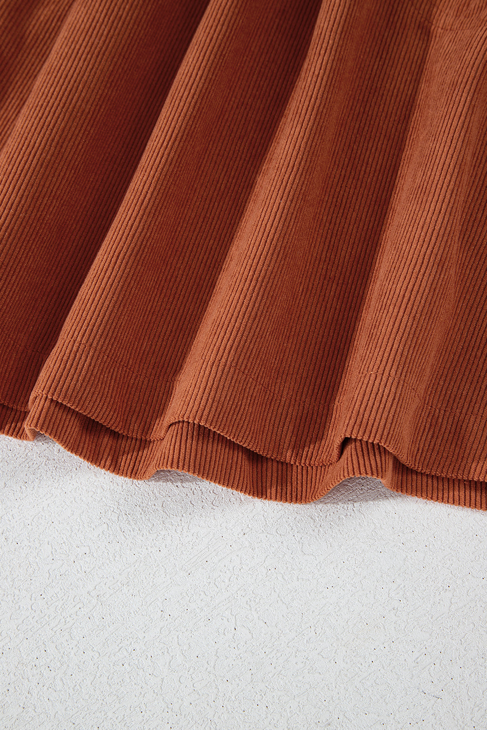 Lilly Snap Button Empire Waist Lantern Sleeve Corduroy Dress