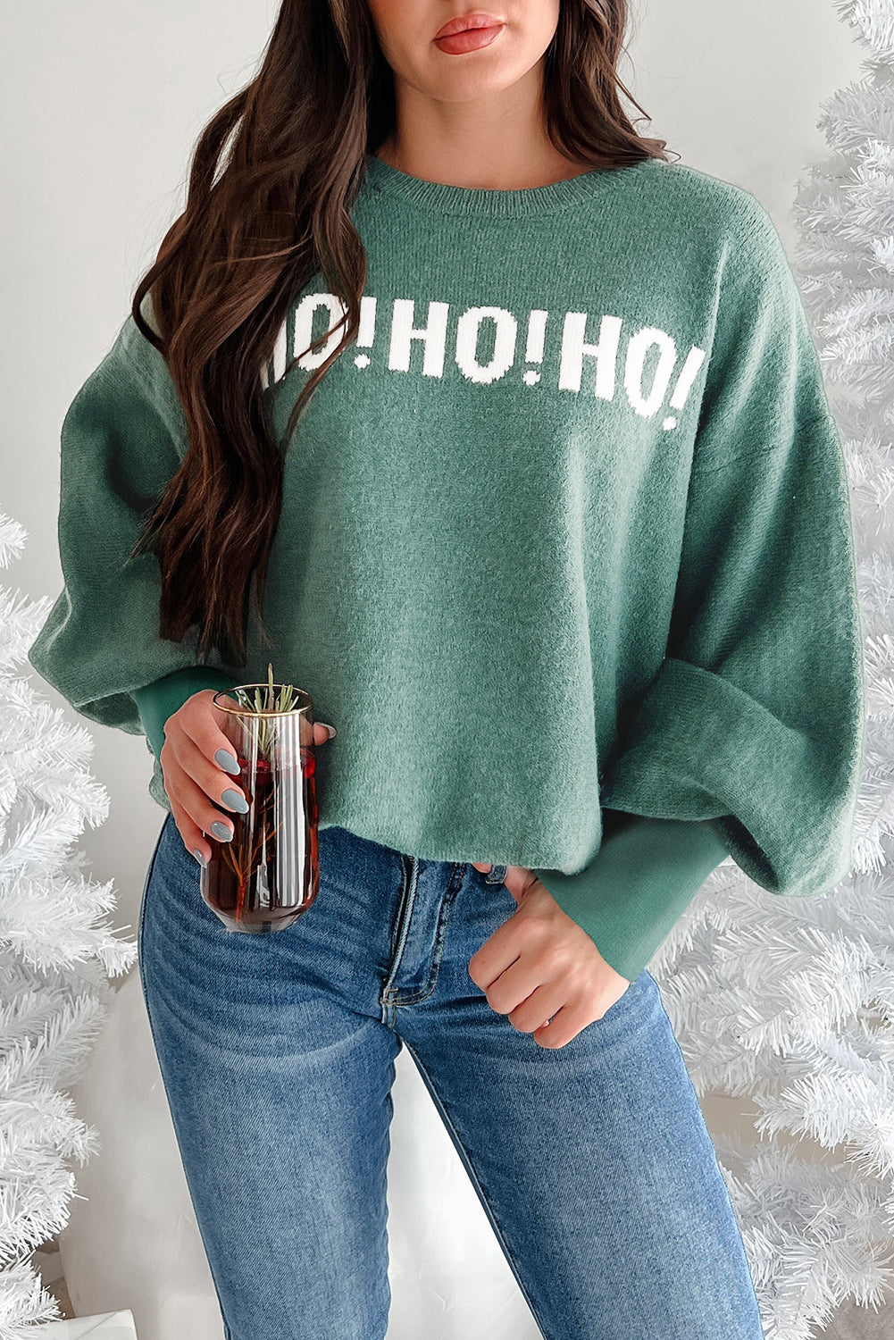 MERRY CHRISTMAS | HO HO HO Drop Shoulder Loose Sweater