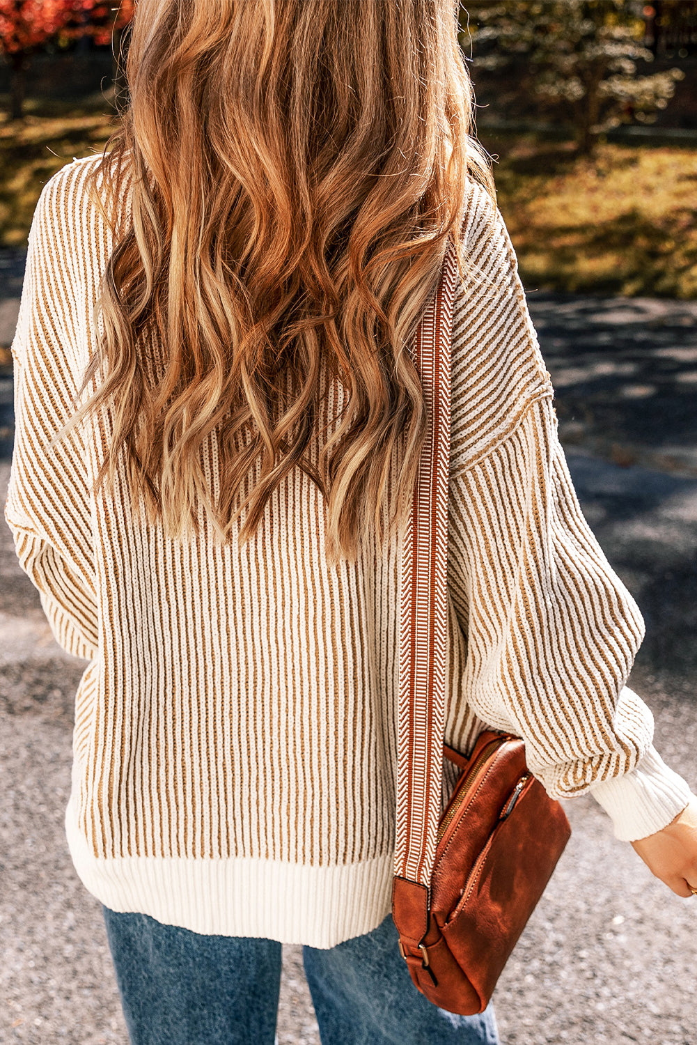Chelsea Striped Contrast Trim Loose Sweater