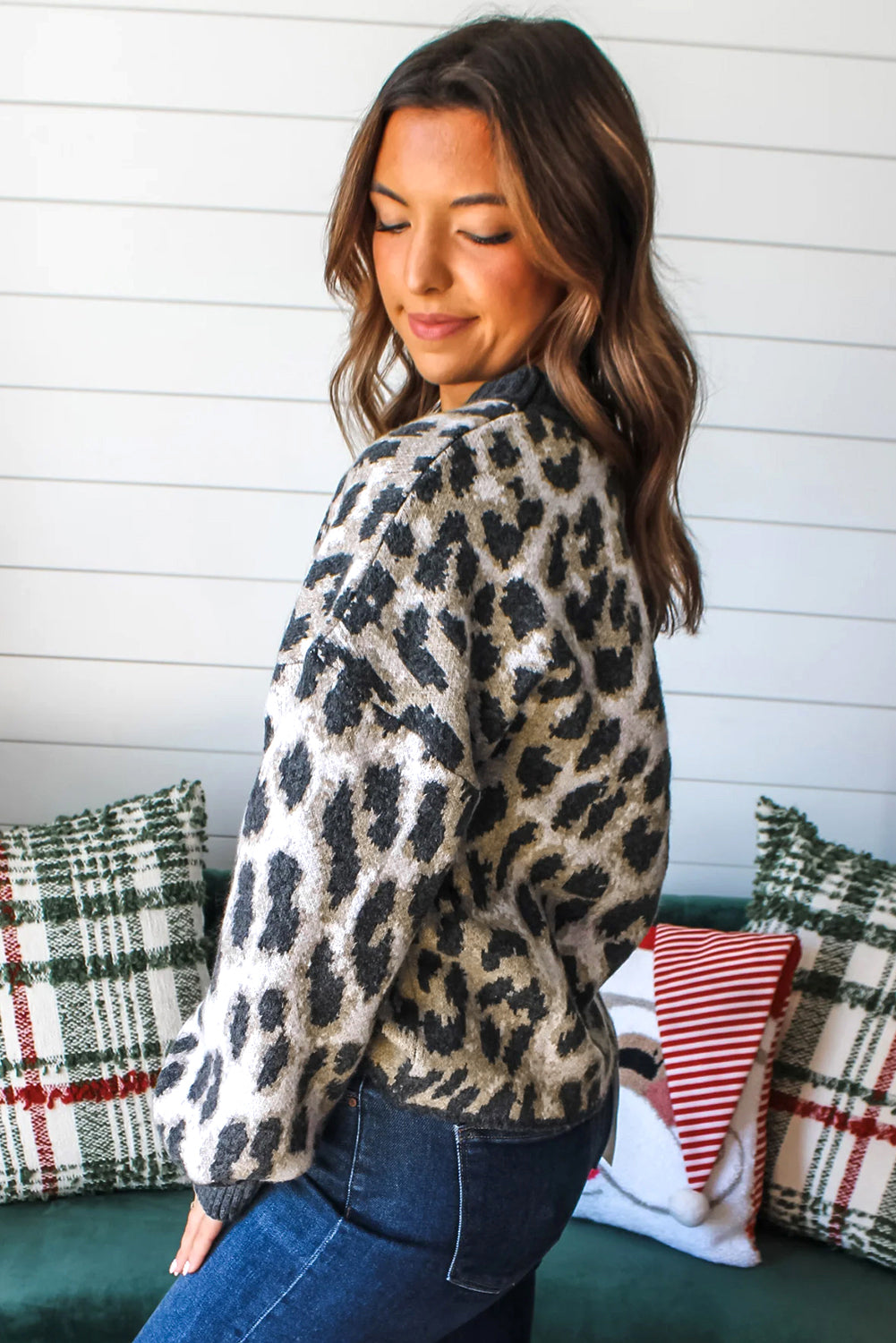 Callie Leopard Round Neck Sweater