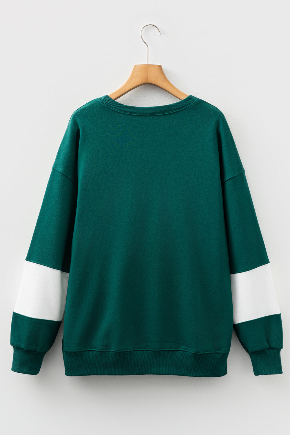 Evergreen Colorblock Drop Shoulder Baggy Sweatshirt