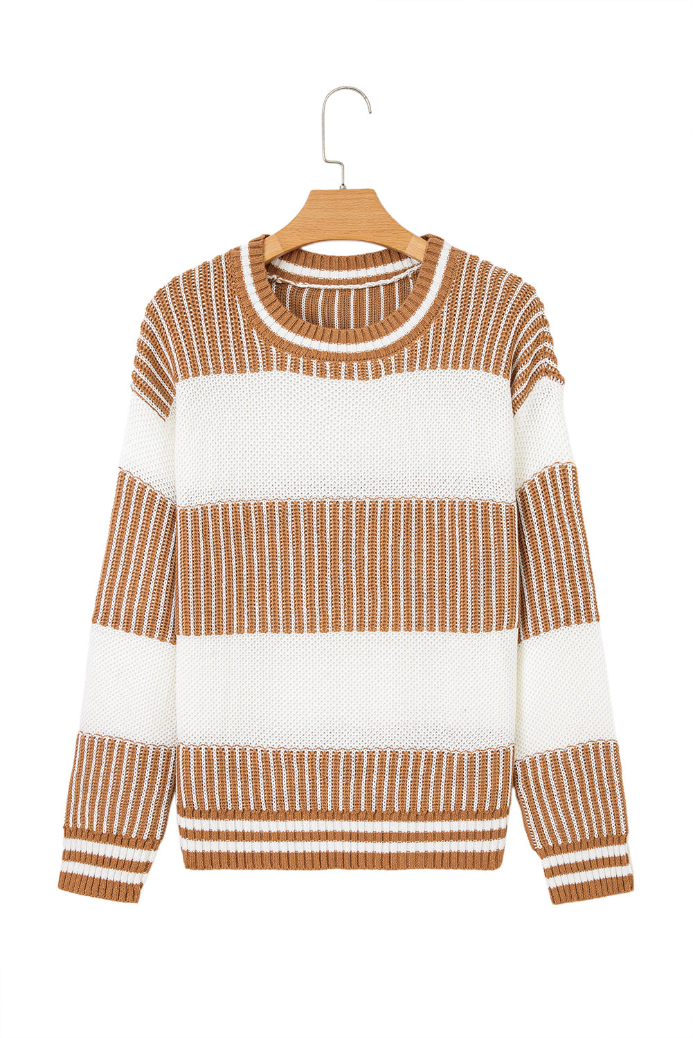 Laura Striped Patchwork Drop Shoulder Sweater