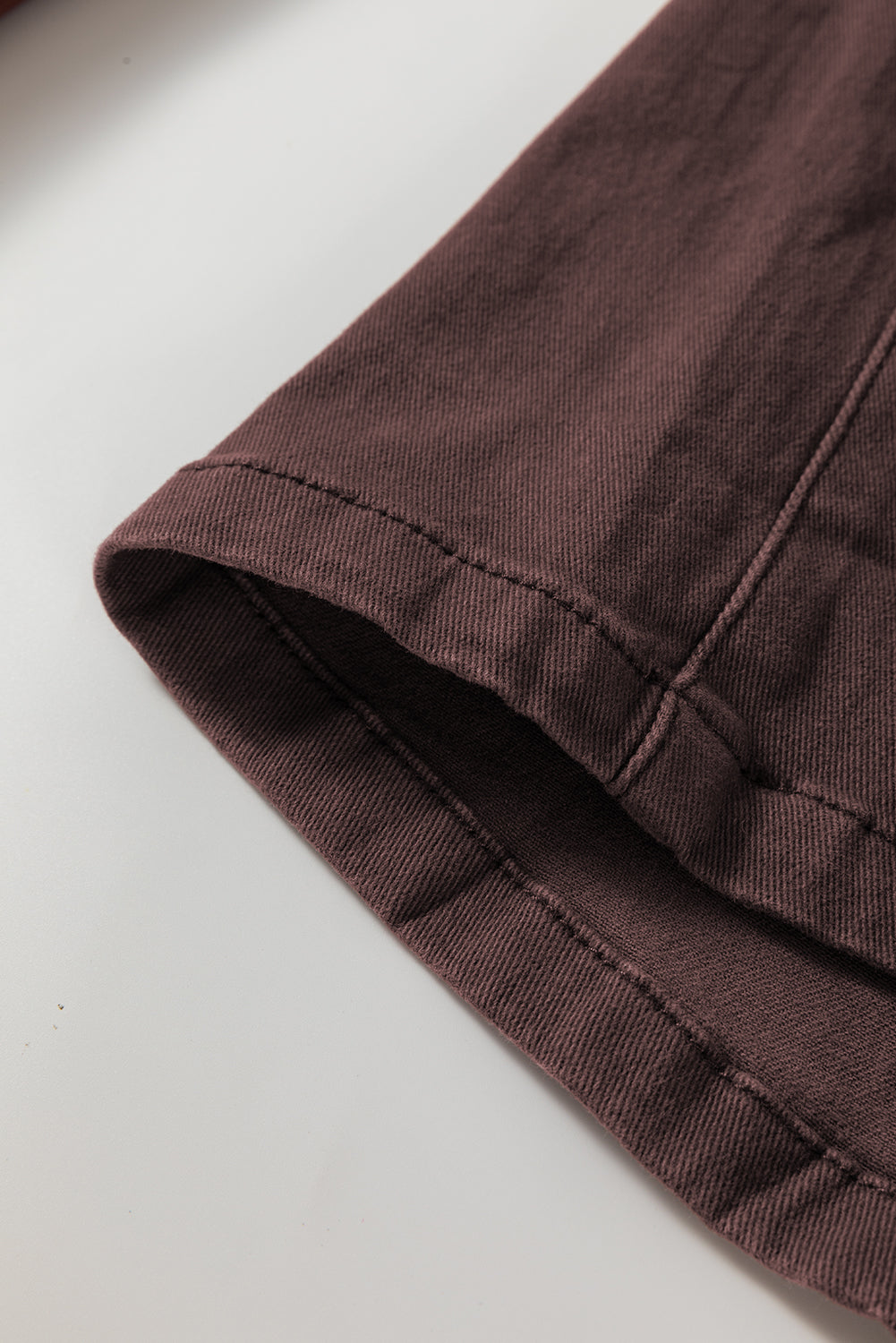 Coffee Solid Color Loose Straight High Waist Jeans