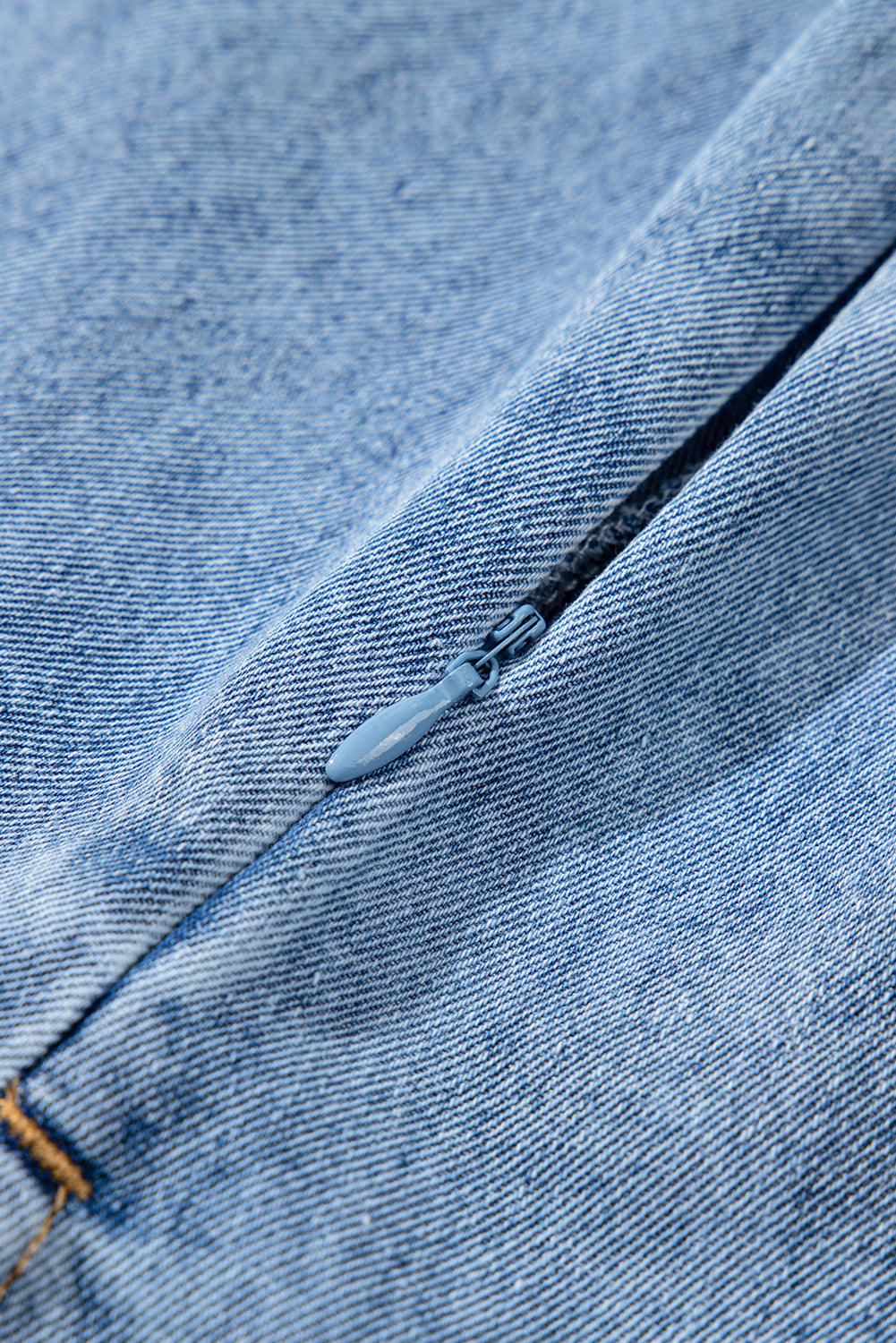 Destiny Short Sleeve Collared Chest Pocket Denim Mini Dress