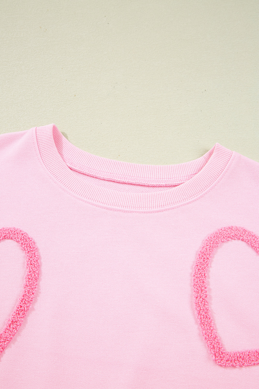 Phalaenopsis Chenille Heart Pattern Casual Pants Set