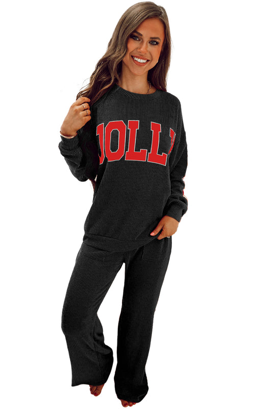 JOLLY Long Sleeve Top and Pockets Pants Set