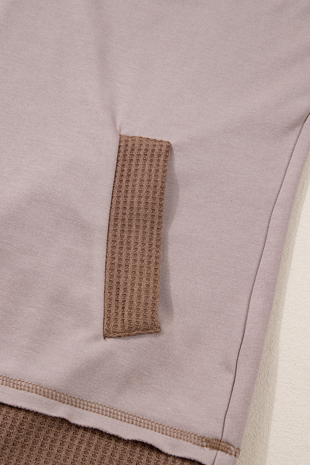 Jenny Waffle Patchwork Exposed Seam Oversized Hoodie