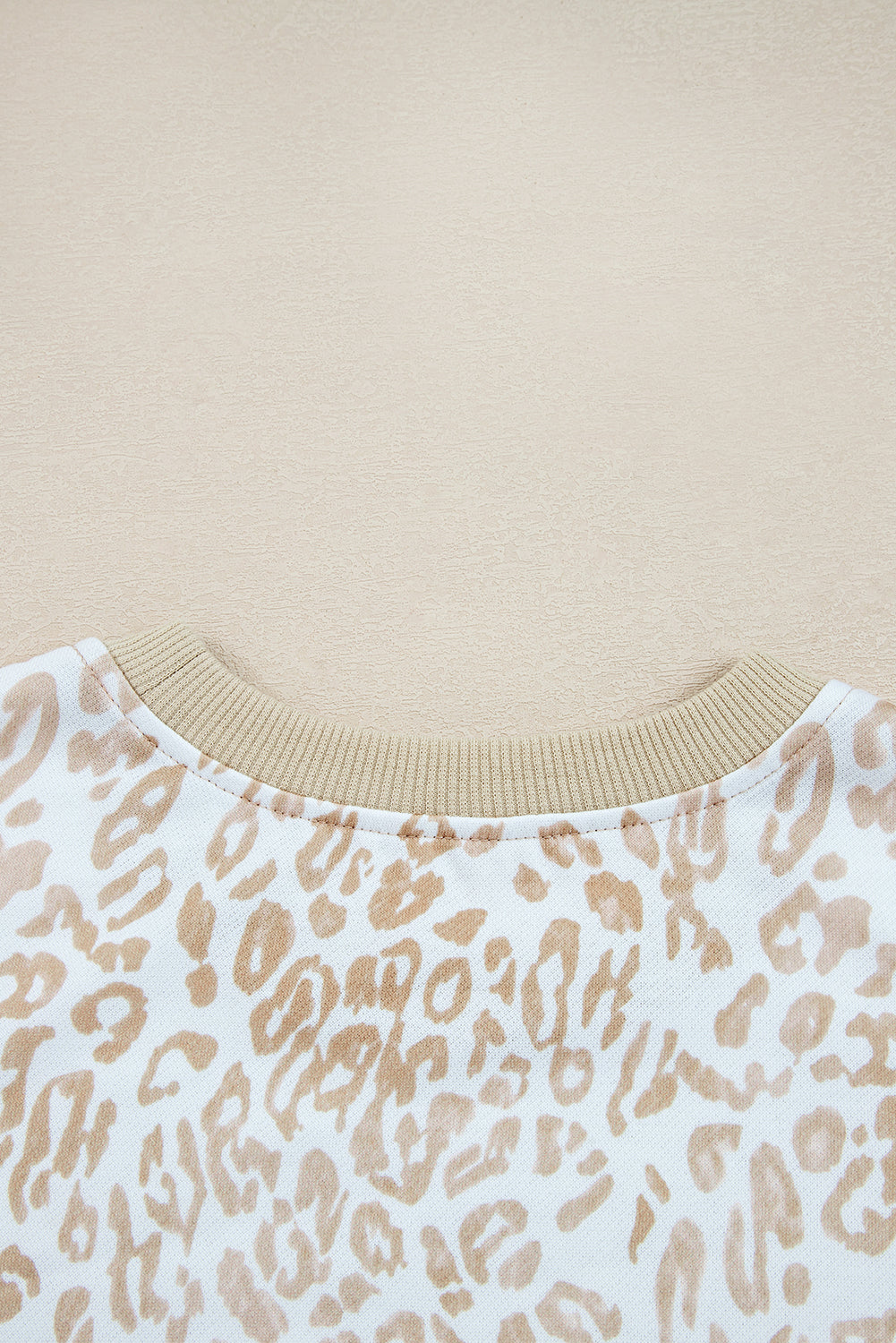Koda Ribbed Trim Ruffle Leopard Sweatshirt