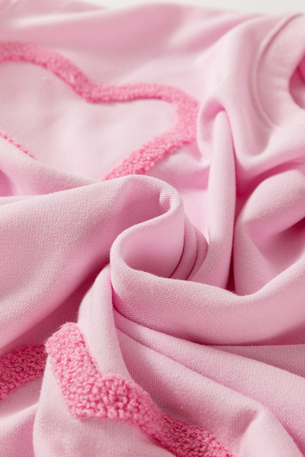 Phalaenopsis Chenille Heart Pattern Casual Pants Set