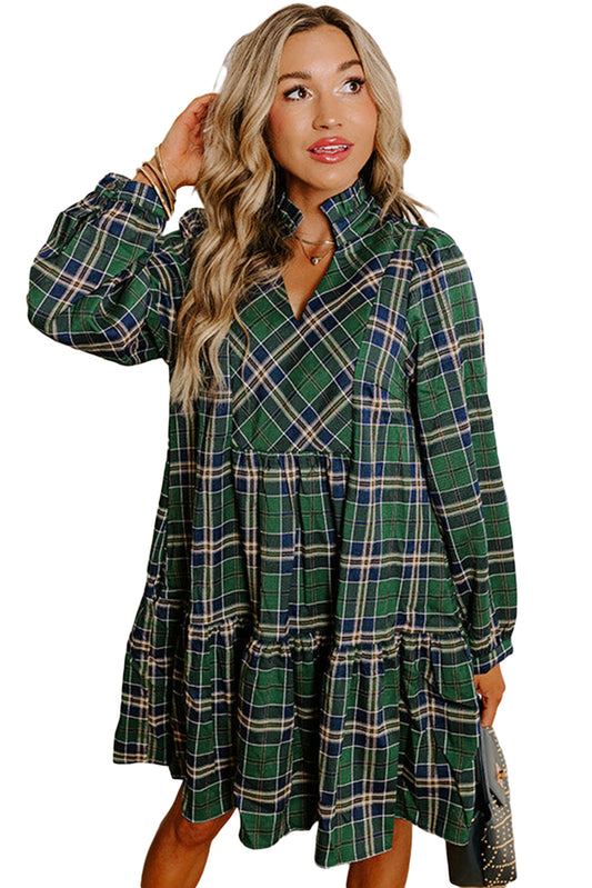 Molly Plaid Long Sleeve Mini Dress
