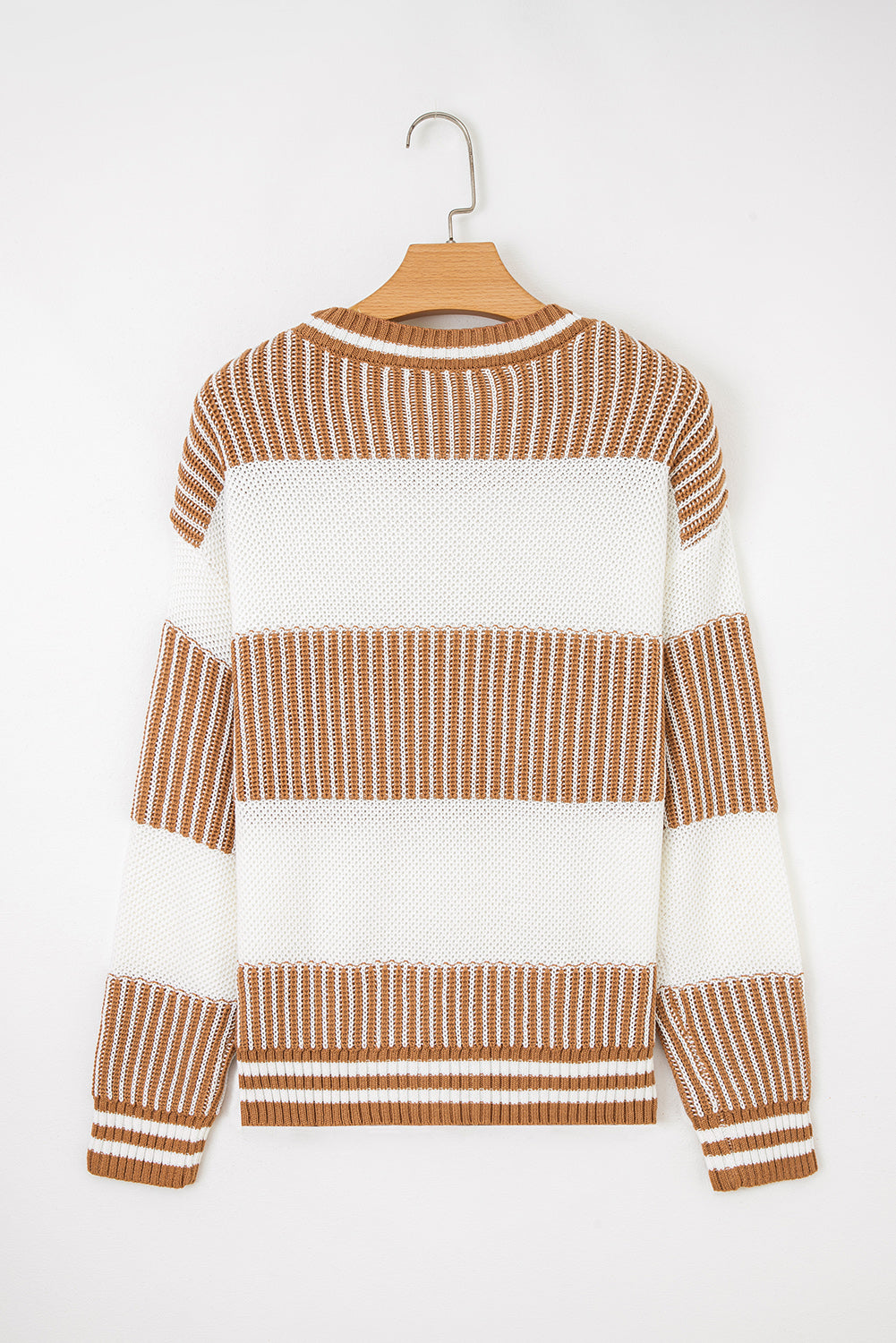 Laura Striped Patchwork Drop Shoulder Sweater