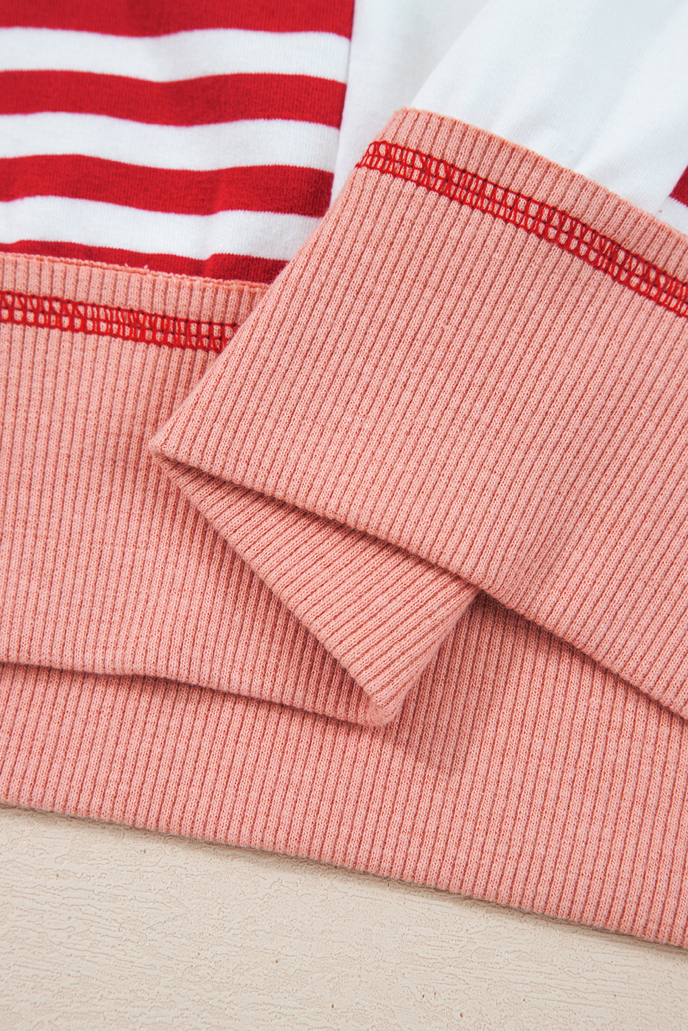 White Striped Colorblock Patchwork Oversized Sweatshirt