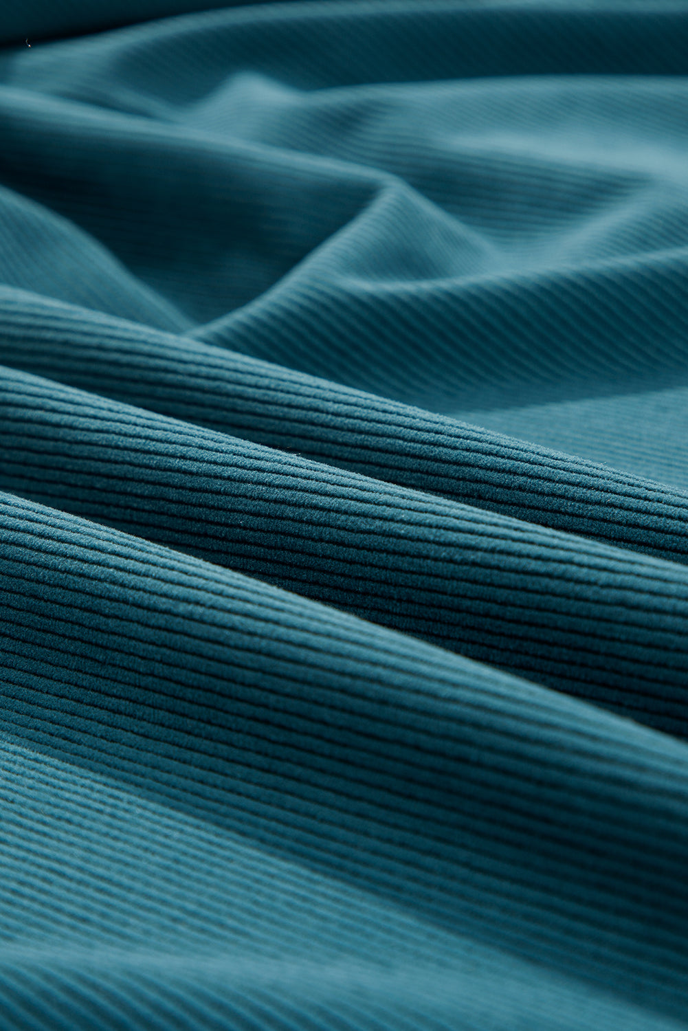 Lilly Snap Button Empire Waist Lantern Sleeve Corduroy Dress