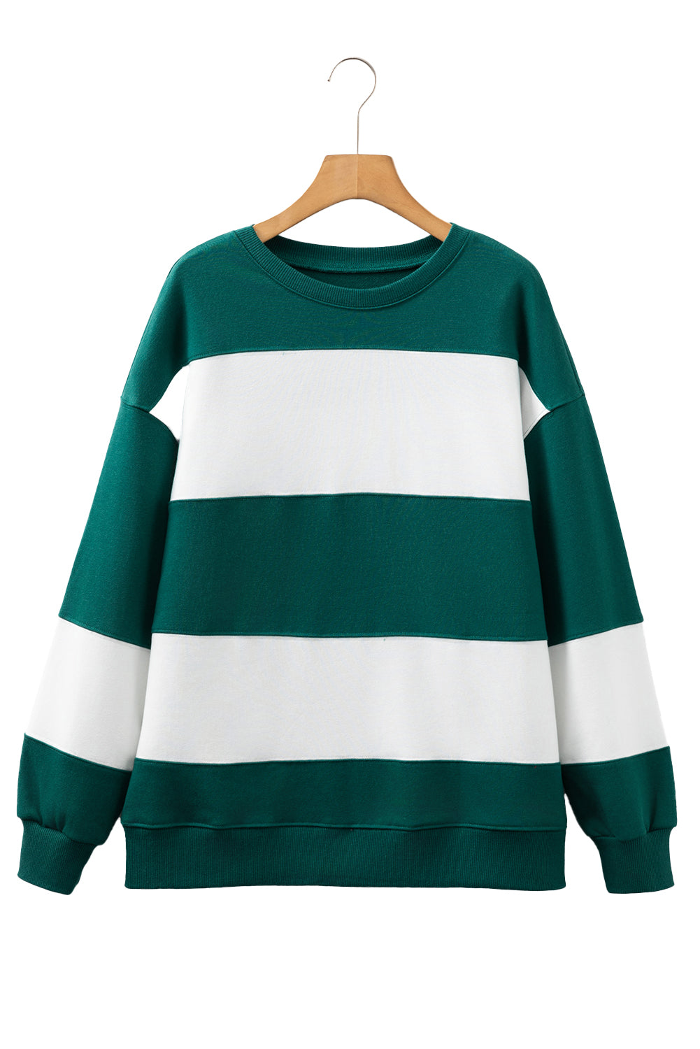 Evergreen Colorblock Drop Shoulder Baggy Sweatshirt